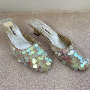 Vintage sequin mules By Caparros